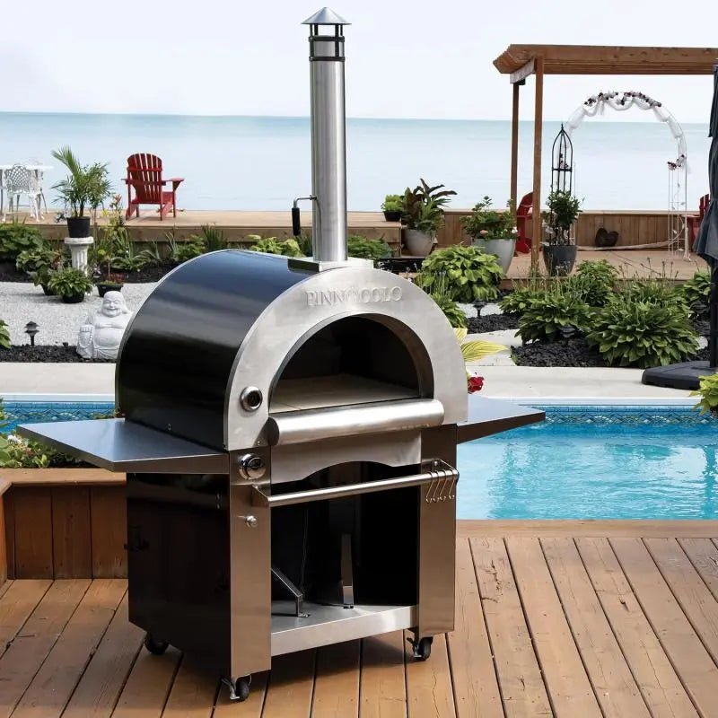 Pinnacolo - Ibrido Hybrid Gas/Wood Oven with Cart, 35,000 btu LP Burner, Includes Premium Accessory Package - PPO - 1 - 03 - pizza ovens by Pinnacolo | Buy at Agent BBQ