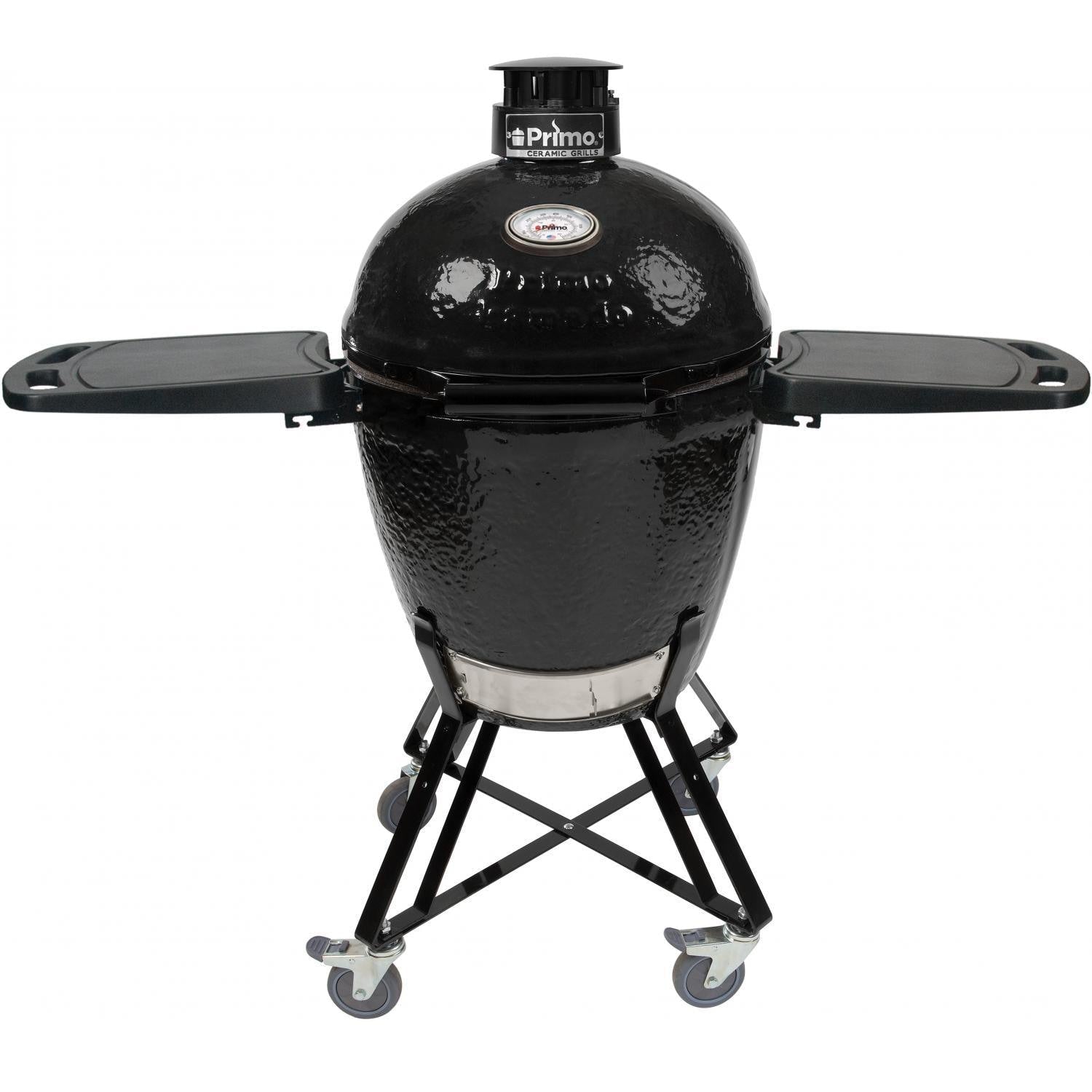 Primo All - In - One Round Ceramic Kamado Grill With Cradle & Side Shelves - PGCRC - by Primo Grills | Buy at Agent BBQ
