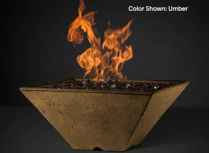 Slick Rock Concrete - RidgeLine Series Square Fire Bowl - Match Lit ...