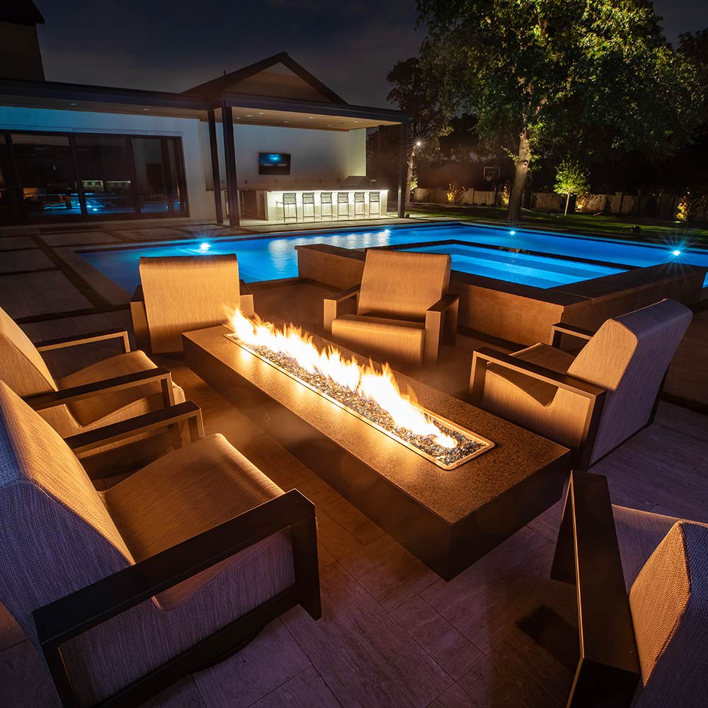 TOP Fires by The Outdoor Plus Coronado 60x28 - Inch Linear Powder Coated Steel Gas Fire Pit - by The Outdoor Plus | Buy at Agent BBQ