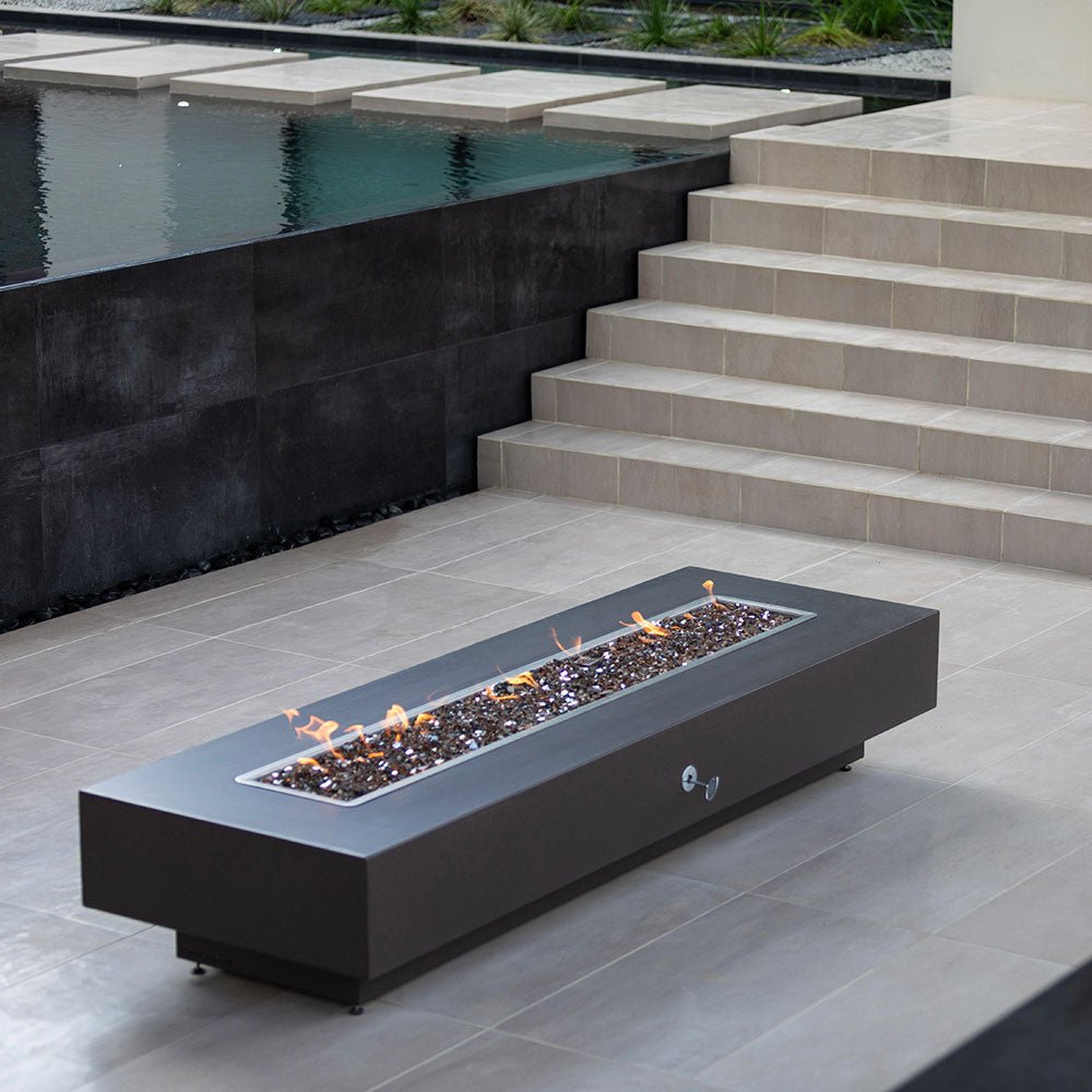 TOP Fires by The Outdoor Plus Coronado 60x28 - Inch Linear Powder Coated Steel Gas Fire Pit - by The Outdoor Plus | Buy at Agent BBQ